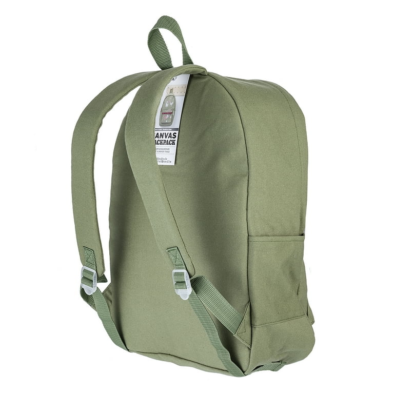 Unisex Canvas Backpack - Black, Grey, Green or Khaki