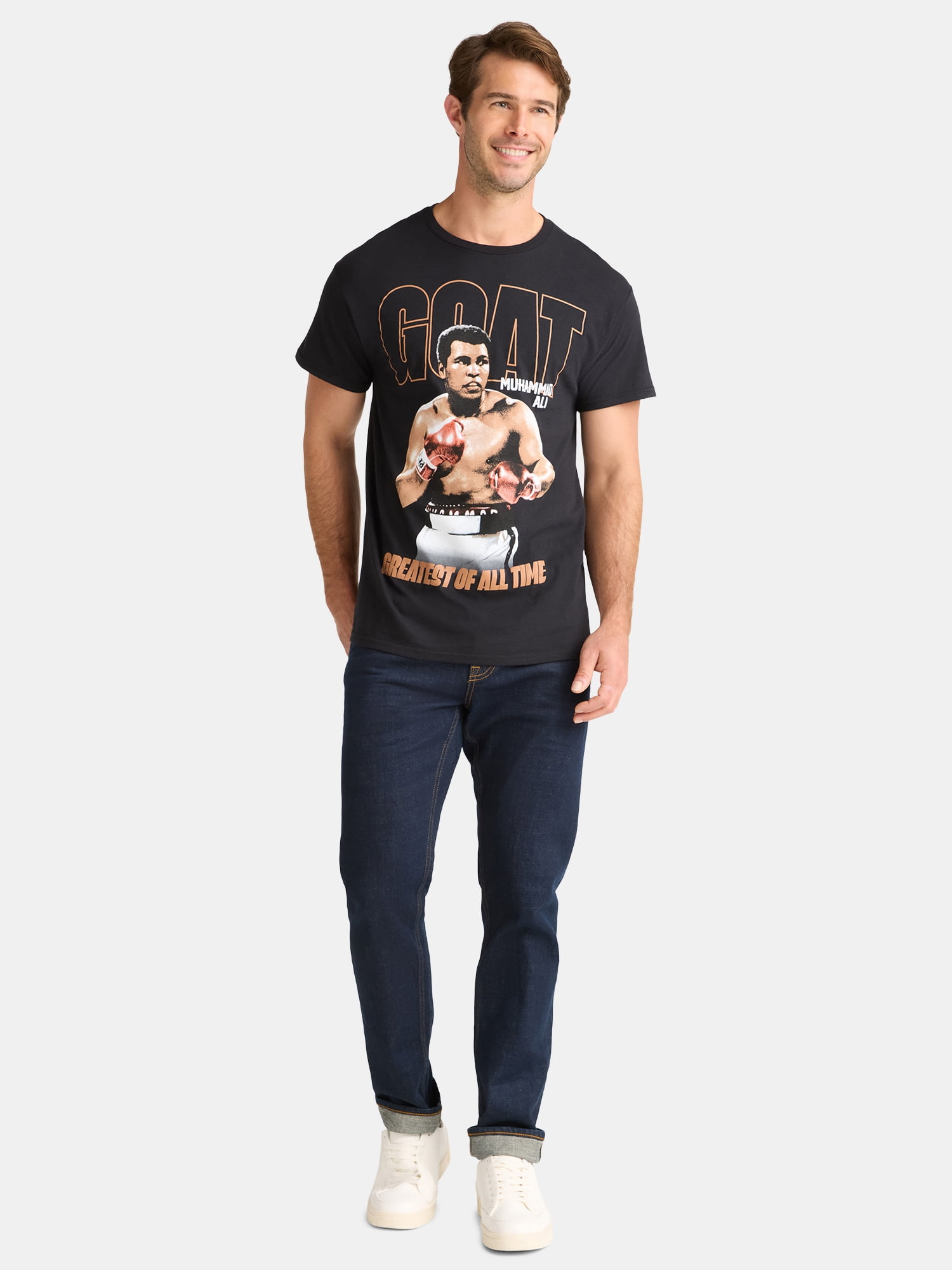 Muhammad Ali G.O.A.T Men's and Big Men's Graphic Tee with Short Sleeves, Sizes S-3XL