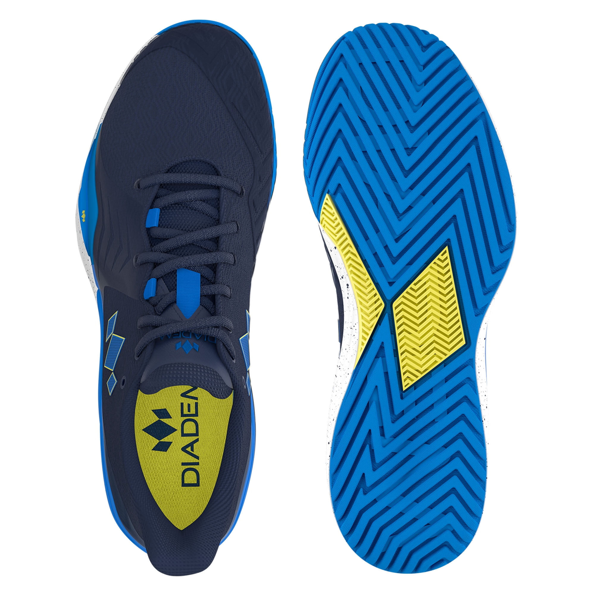 Diadem Court Shoes Navy Blue Yellow Mens Size 10.5 Tennis Pickleball CS10094 Diadem Court Burst Pickleball & Tennis Shoes for Stability  main image 2