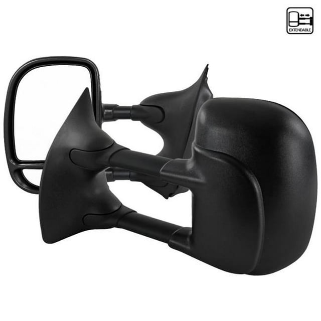 Spec D Tuning RMX-F25099-M-FS Manual Towing Mirrors with Amber LED Blinker for 1999-2007 Ford F250