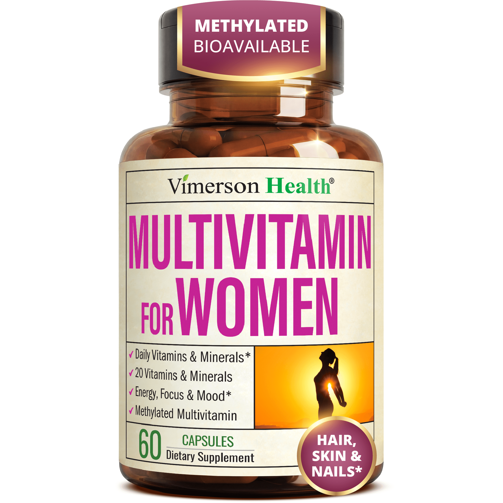 Multivitamins for Women – Methylated Womens Multivitamin with Vitamins B, A, D, C, Zinc & More for Daily Support – High Potency Bioavailable Vitamins