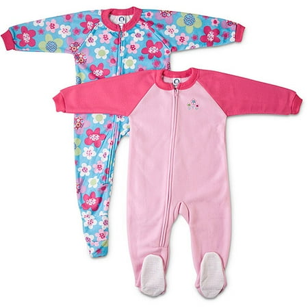 Gerber - Baby Girls' Blanket Sleepers, 2-Pack