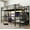 Black, variant on Full Size Loft Bed with Desk and Stairs, Metal Loft Bed Frame with Wardrobe and USB Charging Station