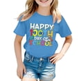 thumbnail image 1 of PMVFHDE T-Shirts Graphiques pour Filles Hauts d'Été pour Filles T-Shirts Mignons d'Été pour Filles et Garçons Col Rond Manches Courtes T-Shirt d'Été Bleu, 4-5 Ans, 1 of 4