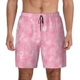 thumbnail image 2 of Goofa Breast Cancer Awareness Printed Men's Swim Trunks Board Shorts Quick Dry Mens Swimming Trunks with Compression Liner,Breathable Fit Hawaii Beach Shorts-X-Large, 2 of 9