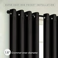 thumbnail image 4 of "Mocassi Blackout Grommet Curtains, 2 Panels, Thermal Insulated Room Darkening Drapes, 54"" x 63"", Black", 4 of 7