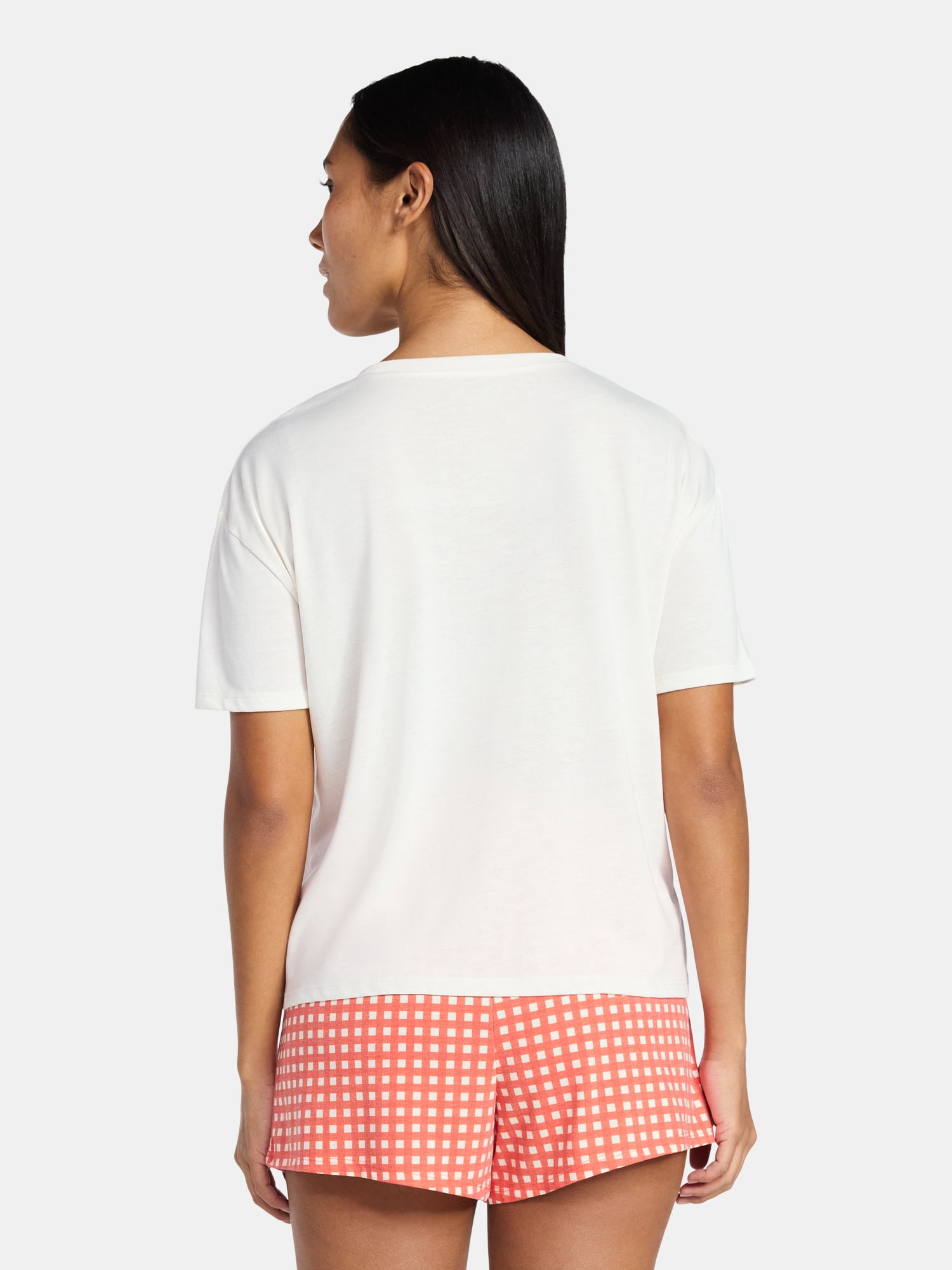 Snoopy Women's and Women's Plus Peanuts Sleep Tee and Shorts Pajama Set from Grayson Social, 2-Piece, Sizes XS-3X