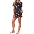 thumbnail image 2 of INSPIRE CHIC Women's Pajama Sets 2 Piece Short Sleeve Top and Shorts Loungewear Sleepwear with Pockets XL Hearts, 2 of 5