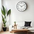 thumbnail image 3 of REGALWOVEN Silent Wall Clock, Non-Ticking Modern Clocks Battery Operated for Home, Kitchen, Living Room Decor White and Black 12 Inch, 3 of 6