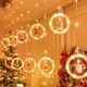 thumbnail image 3 of Guirnalda de luces LED navideñas para habitación, lámpara de cortina con enchufe USB, decoración de Papá Noel con forma de estrella para dormitorio, sala de estar y ventana, 3 of 5