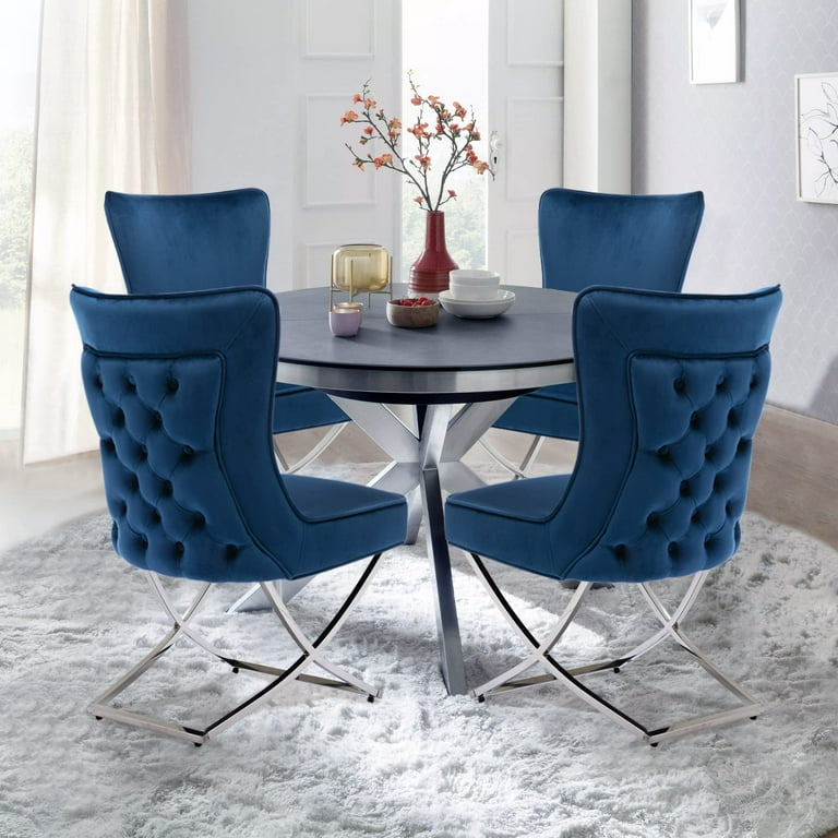 Foredo Set of Luxurious Velvet Dining Chairs: Elegant Tufted
