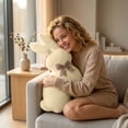 thumbnail image 6 of Boho Style Chocolate Brown Bunny Plush Toy 40cm Adult Collectible Decorative Stuffed Animal Figurine for Home Office Desk Display Soft Comfortable Adult Gift White Elephant Gift, 6 of 6