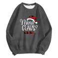 thumbnail image 4 of Wang6 Plus Size Christmas Sweatshirts for Women Trendy Xmas Long Sleeve Nana Claus Letter Printed Pullovers Causal Loose Fit Crew Neck Graphic Tops Shirts Grey XL, 4 of 6