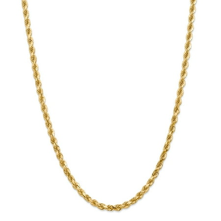 - Solid 14k Yellow Gold Big Heavy 5.0mm Diamond-Cut Rope Chain Necklace 20