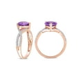 thumbnail image 3 of 1.50 Carat (Ctw) Amethyst Heart Twist Ring 14K Rose Pink Gold with Diamonds, 3 of 5