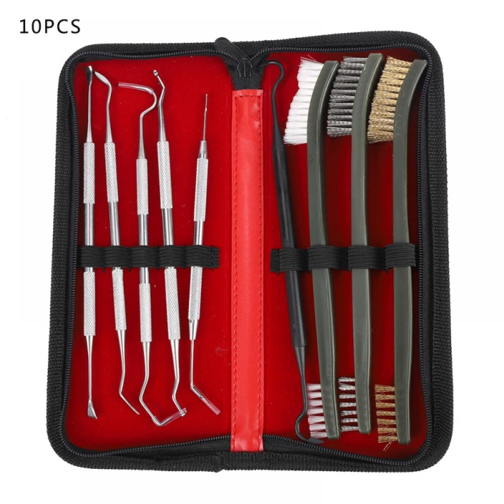 Gun Cleaning kit Bore Brush Pick Brass Cleaning Rod in Zippered Organizer Case 