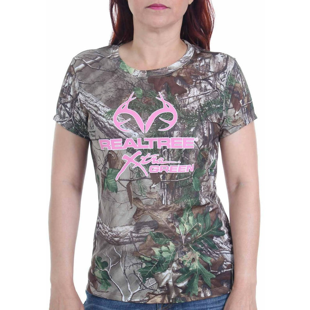 Mossy Oak Women's Camo Logo Performance Short Sleeve Tee Walmart