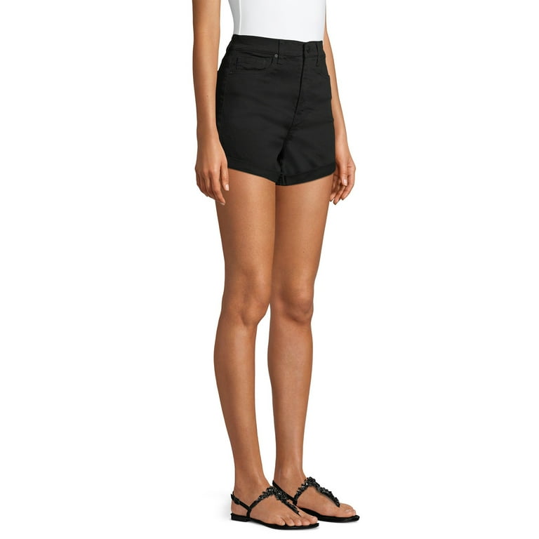 Womens black cheap cuffed shorts