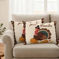 thumbnail image 2 of Thanksgiving Turkey Outdoor Waterproof Pillow Covers, Fall Pumpkins Maple Leaves Rustic Decorative Rectangle Throw Pillowcase Sofa Cushion Sham for Patio/Couch/Chair, 20"x12" 2 Pack, 2 of 8
