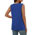 thumbnail image 4 of ZQUUVOU Tank Top For Women Button Down V Neck Summer Tops (Blue,S), 4 of 6