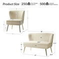 thumbnail image 6 of 3 Piece Living Room Sofa Set with Upholstered Loveseat Couch Armless Accent Chairs Tan, 6 of 9