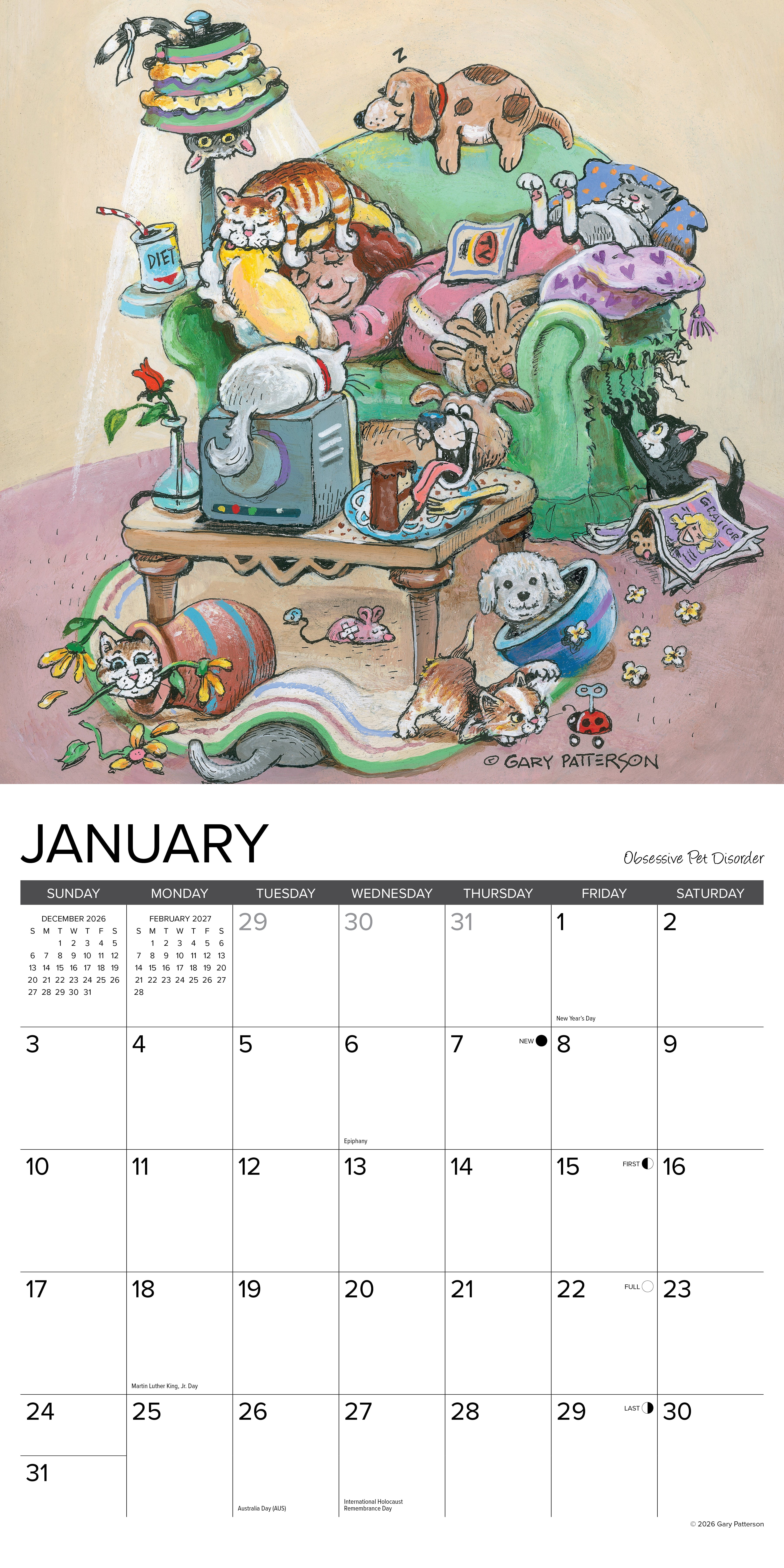 Willow Creek Press, Paws & Claws by Gary Patterson 2027 Wall Calendar