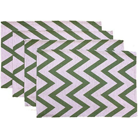 Set of 4, Chevron Design Tapestry placemats for Dining Table, Table mat for Dining Room Easy to Clean, Machine Washable Size: 13” x 19”.