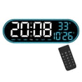thumbnail image 1 of Horloge Murale Numérique de 15 Pouces avec Lumière de Nuit, Réveil LED, Télécommande, Date, Bureau, 1 of 5