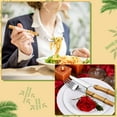thumbnail image 4 of Eboot Bamboo Silverware Set 18/8 Stainless Steel Tableware Set Natural Utensil Flatware Kit Spoon Fork Knives Bamboo Handle Cutlery for Kitchen Wedding Home Restaurant P, 4 of 7