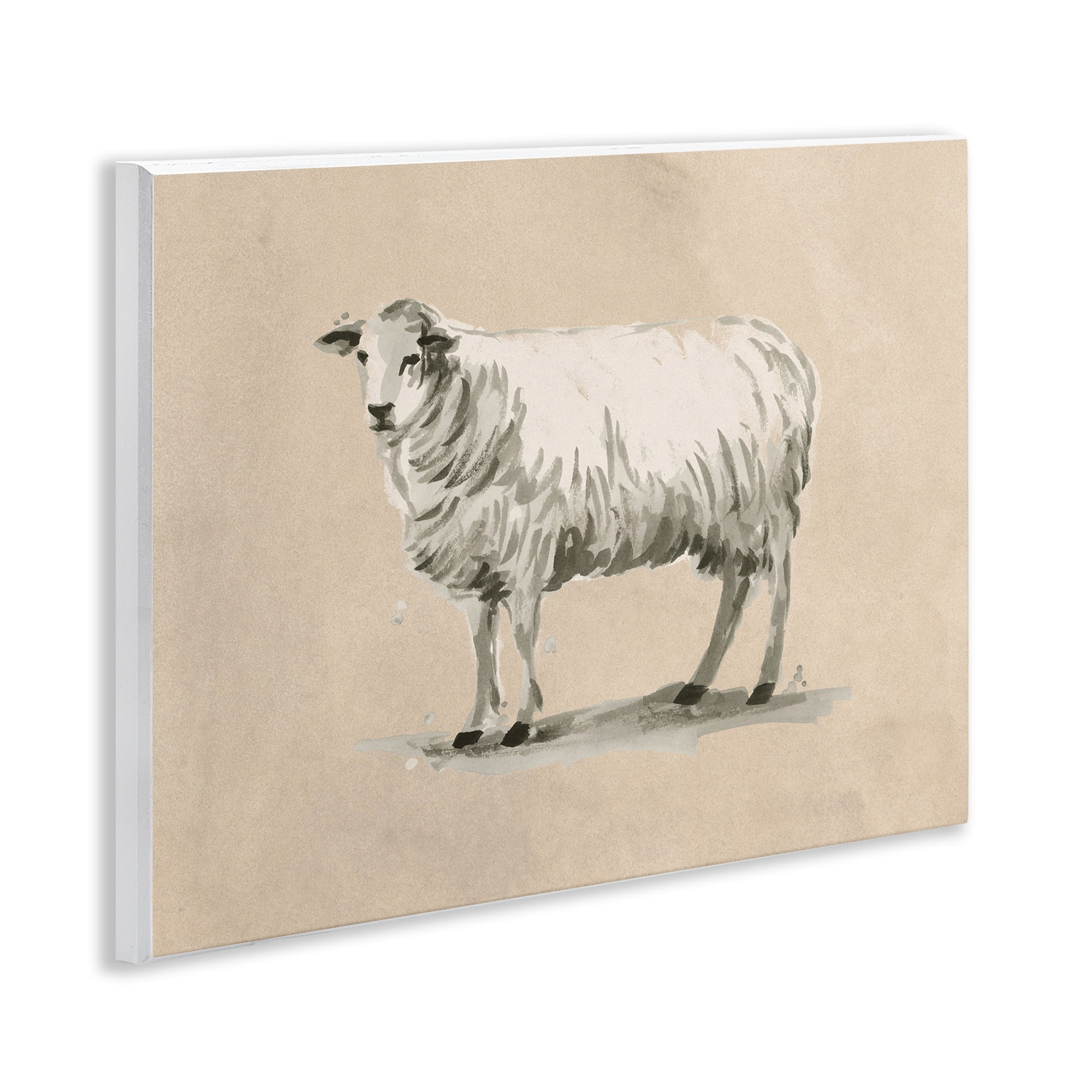 Stupell Industries Traditional Minimal Sheep Animals & Insects Painting Unframed Art Print Wall Art, 14 x 11