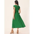 thumbnail image 4 of DARING DIVA Women Casual Sleeveless Wrap V Neck Midi Dress S Green, 4 of 6