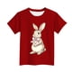 thumbnail image 4 of Blusas y camisas de manga corta con cuello redondo Camiseta estampada de manga corta de Pascua para niños Cuello redondo Manga corta Casual Versátil Para niñas Niños Top de poliéster, 4 of 5