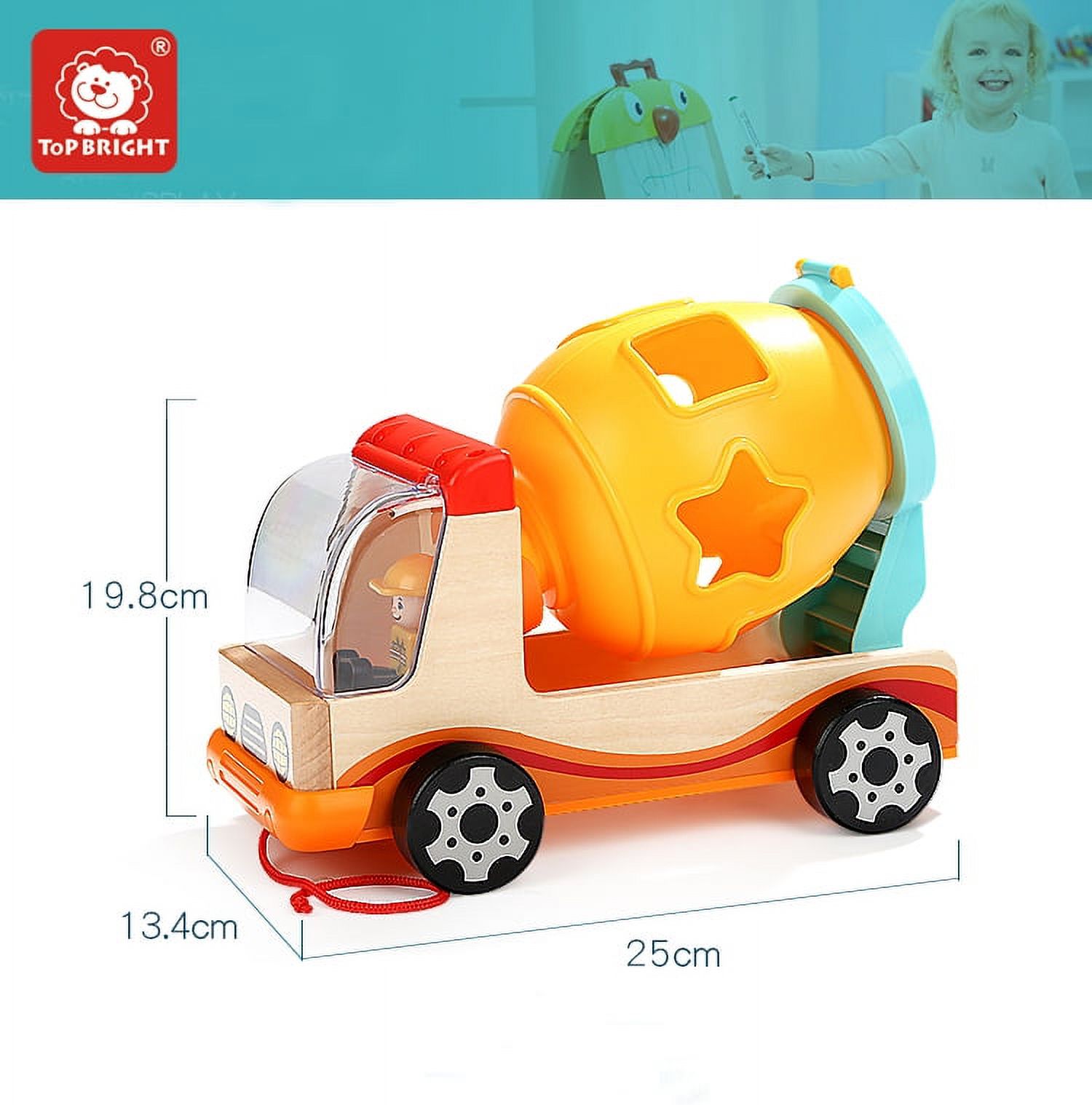 Top Bright - Mixer Truck with Shape Sorter for Toodlers Preschool Learning Toy - image 2 of 6