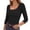*Black, variant on ClodeEU Women's Square Neck Ribbed 3/4 Sleeve Top,Casual Solid Slim Fit T-Shirt Black,Women's Plus L