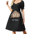 thumbnail image 1 of Vestido de manga corta con estampado de perezoso, elegante y de verano para mujer., 1 of 8