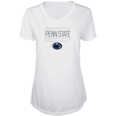 - Women's Russell White Penn State Nittany Lions Tunic Metallic Cap Sleeve V-Neck T-Shirt