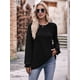 thumbnail image 5 of Camisas de Larga para Mujer, Moda Otoño 2025, Blusas Elegantes e Informales, Blusas Tipo Túnica Plisadas con Cuello Redondo. Negro S, 5 of 10