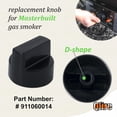 thumbnail image 3 of Perilla de control Qfire 911060014 para ahumador a gas propano Masterbuilt, 3 of 6