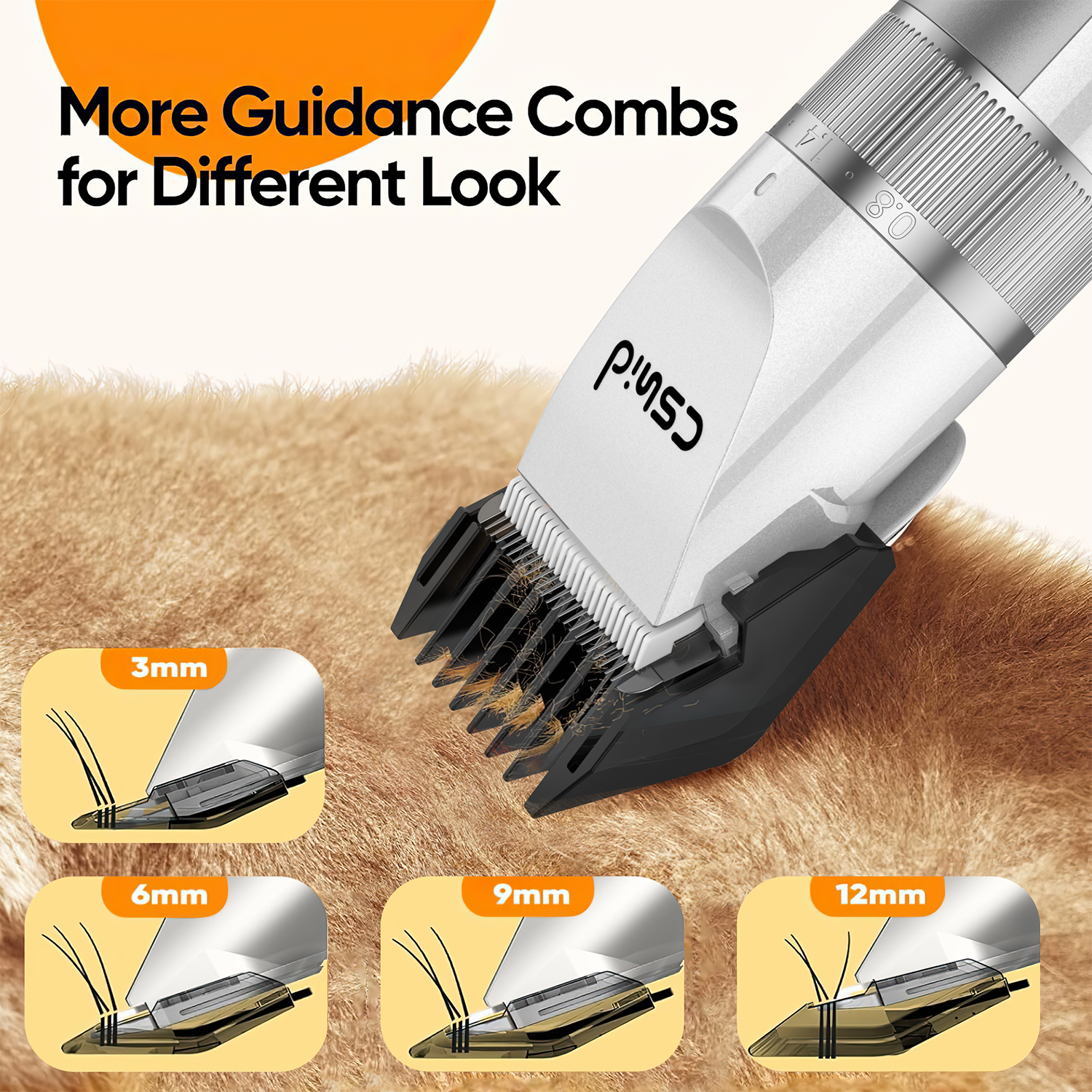 Cshidworld Cordless Dog Clippers Thick Coats, White photo 5
