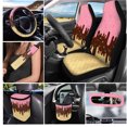 thumbnail image 2 of Yuyamidu Ice Cream Car Seat Cover Set for Women Car Steering Wheel Cover Seat Belt Pads Trash Bin Mount Phone Holder Rearview Mirror Cover Cup Holder Wrist Key Chain 15 PCS, 2 of 7