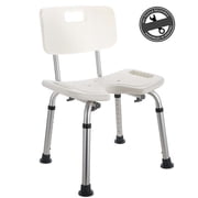 Sturdy Aluminium Shower Chair Height Adjustable Medical Shower Bath Chair Detachable Backrest Bathtub Stool