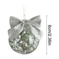 thumbnail image 3 of Clear Ball Christmas Ornaments with Bow, 2.4" Mini Clear Ball Party Hanging Decorations, Christmas Tree Hanging Ornaments Balls for Stocking Stuffer Party Winter Gift, 3 of 7