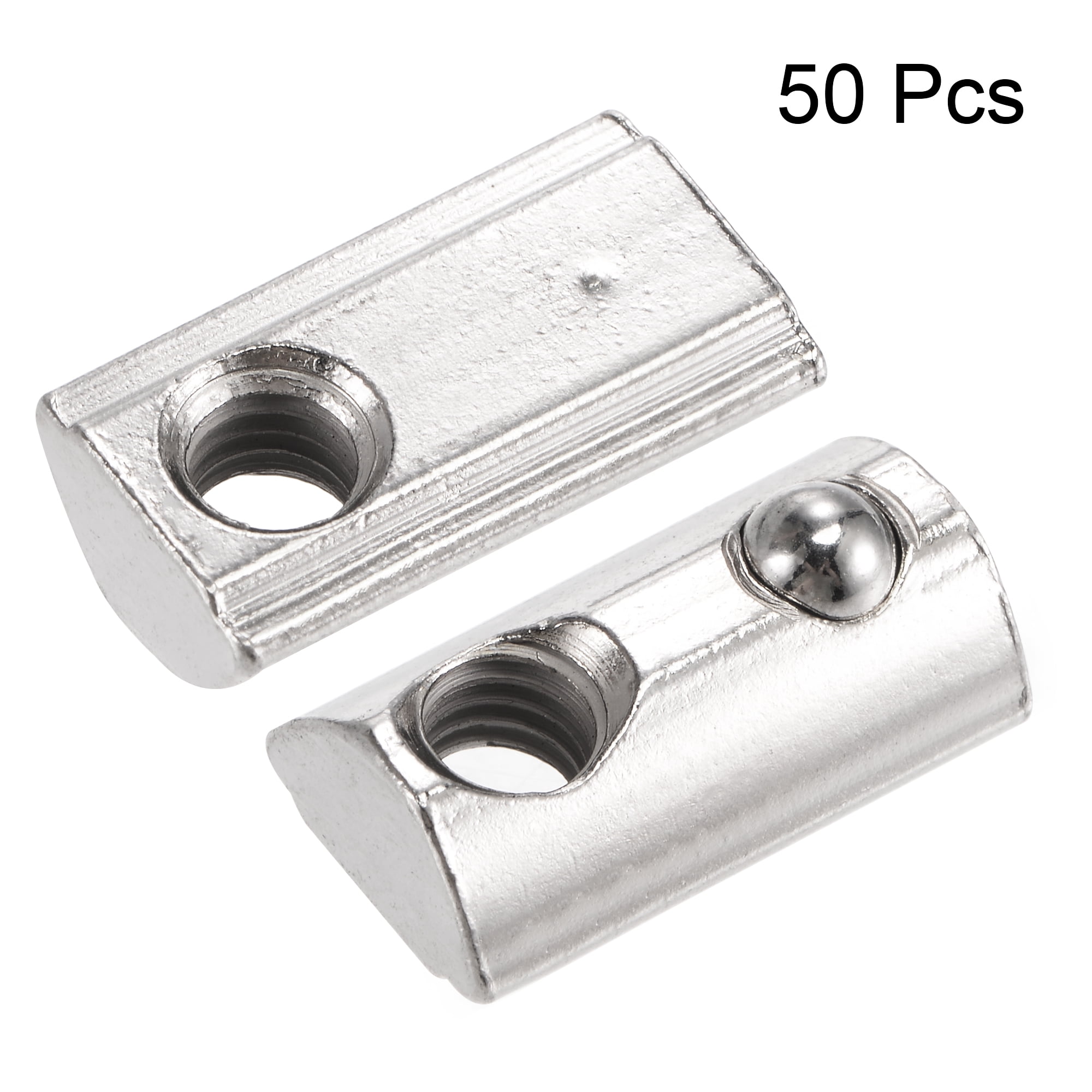Uxcell M6 Roll in Spring T-nut with Ball Carbon Steel for 3030 Series Rail with 8mm Slot 50 Pack
