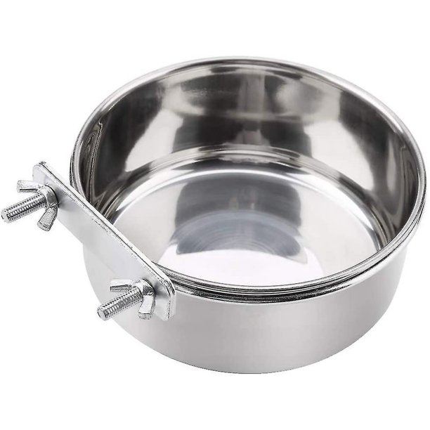 Cuenco colgante de acero inoxidable para pájaros, loros, periquitos, jaula para pájaros, alimentación de agua y comida
