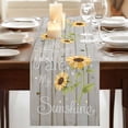 thumbnail image 3 of Table Runners 72 Inches Long Dress Scarves, You Are My Sunshine Farmhouse Kitchen Table Runner, Coffee Tablerunners, Yellow Sunflowers Cute Bees Heart Retro Wood 14x72 Inch, 3 of 9
