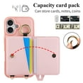 thumbnail image 6 of ELEHOLD Case for iPhone 16 Plus, Shockproof PU Leather Crossbody Wallet Case with Wrist Strap & Kickstand & Card Holder,Pink, 6 of 8