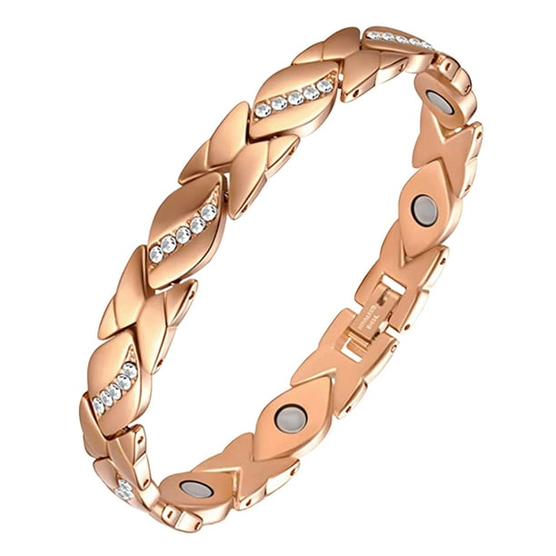 Pulsera Magnética de Cobre Kuymtek con Imanes 3500 Gauss Oro Rosa