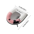thumbnail image 2 of Plush Toilet Seat Cover with Cute Black Cat Design, Winter Warm & Waterproof Toilet Seat Cushion, Universal Fit Non-Slip Soft Bathroom Seat Pad, Washable, 2 of 5