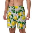 thumbnail image 2 of Balery Lemon1 Mens Swim Trunks Swim Shorts for Men Quick Dry Inseam Beach Shorts with Compression Liner Pocket-3X-Large, 2 of 9