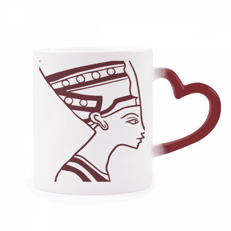 

Egypt Totem Side Portrait Fresco Heat Sensitive Mug Red Color Changing Stoneware Cup